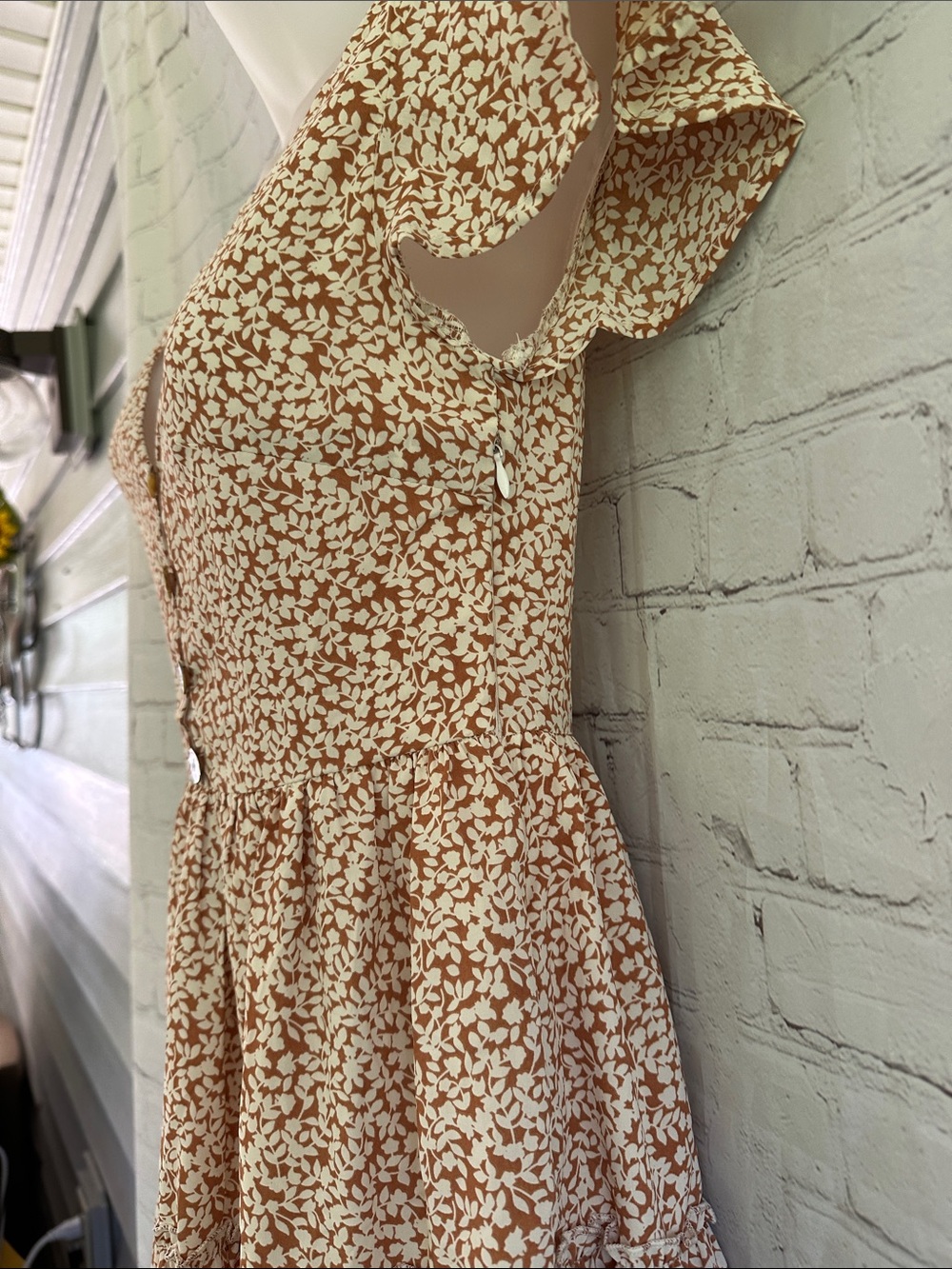 Petal & Pup Rust and White Floral Mini Dress - Picture 6 of 11